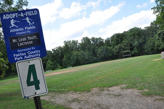 Field number four at Langley Fork Park, under master planning by the Fairfax County Park Authority. The field is one of two rectangular fields at the park, which some residents hope will eventually be refurbished. 