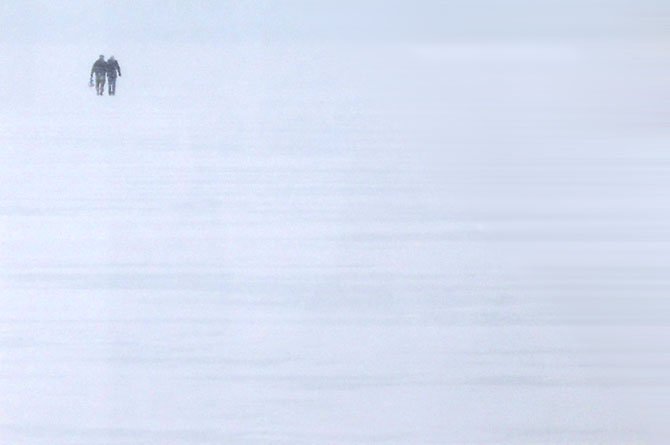 Ice Fishing, by Richard Mallory Allnutt, placed third in the People's Choice Awards.