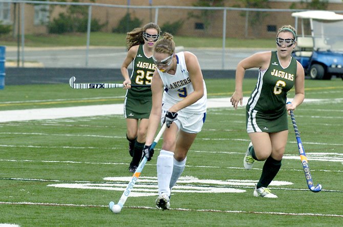 Lee senior Meghan Cox scored a pair of goals during the “Under the Lights” field hockey tournament Aug. 24-25 at Lee High School.