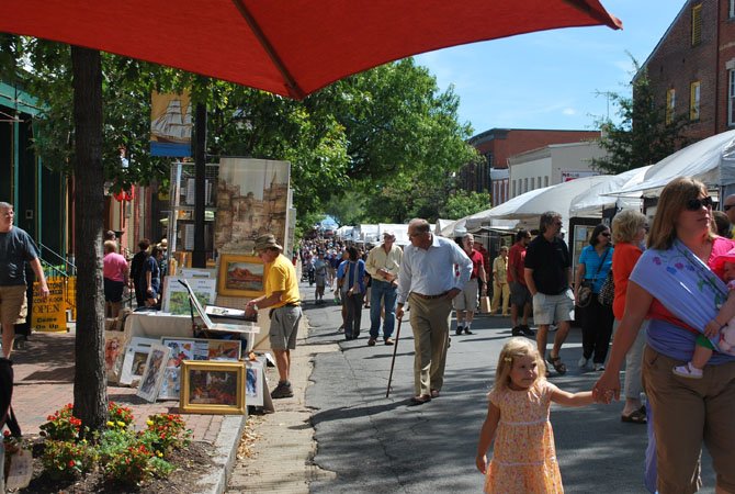 King Street is filled with artists and visitors during the King Street Art Festival.