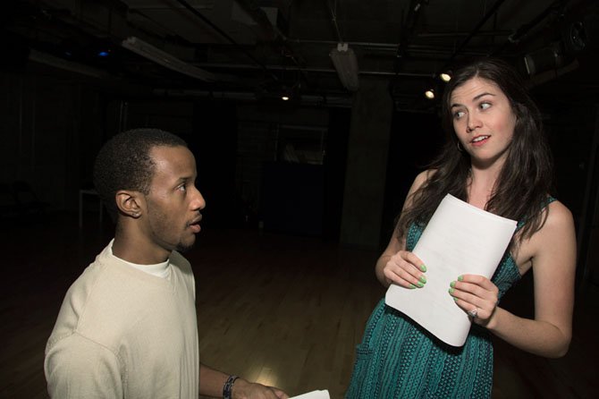 Christian Campbell and Sydney Schmidt rehearsing "Skittles."