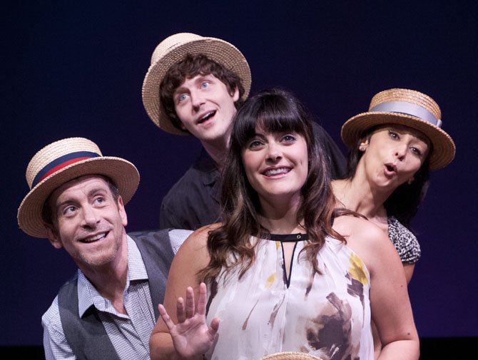 Natascia Diaz, Sam Ludwig, Bobby Smith and Bayla Whitten in MetroStage’s “Jacques Brel is Alive and Well and Living in Paris.”
