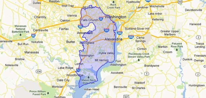 The 8th Congressional District stretches from McLean to Mason Neck.