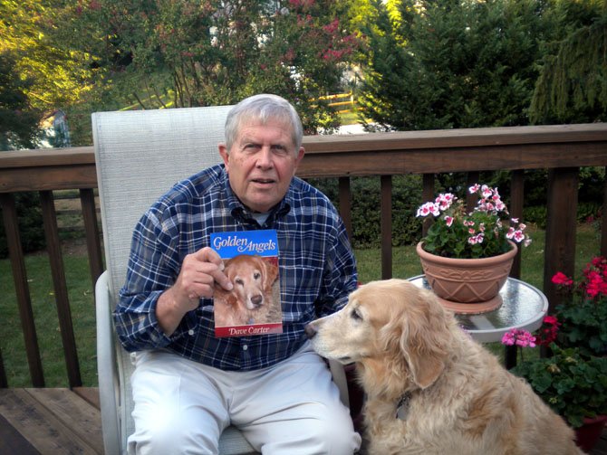 Author Dave Carter with his rescue golden retriever, Boston. 
