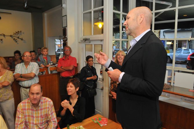 Bittersweet owner Jody Manor thanks all the friends, neighbors and café regulars for joining in the celebration on Saturday evening. Manor also announced plans to operate Bittersweet as a Mexican restaurant in the evenings with table service.