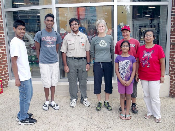 Pictured, from left, are: Nandun Gunawardhana, Kumaran Singaram, Senthil Kannan, Rhonda Krafchin, Yvette Hess, Sathiya Kannan (in front) and Malar Kannan.