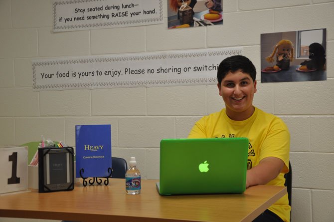 Great Falls author Connor Kianpour. Some of the stories in his memoir, “Heavy: a recollection,” are set in school cafeterias like this one at Great Falls Elementary.