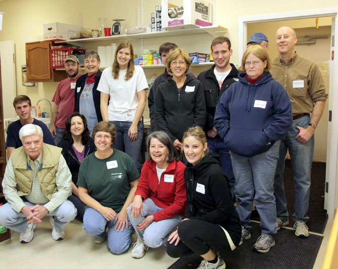 Last year’s WFCM volunteers for the Boy Scout Food Drive are (back row, from left) Gene Luark, Mary Feeney, Laura Gaul, Laura Schutz, William McGuire, Sue Egloff and Fred Schutz and (front row, from left) Brian Furr, Dean Fellinger, Mary Patch-Johnson, Cindy Nichols, Karen Ammons and Catherine Feeney.
