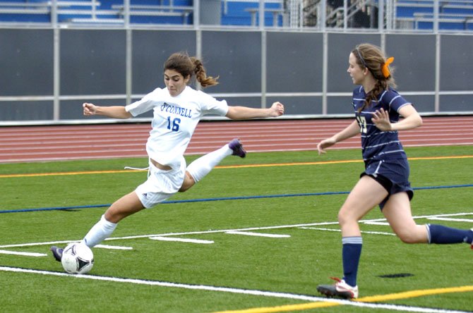 Senior striker Morgan Reuther scored a team-high 17 goals in the Bishop O’Connell girls’ soccer team’s first nine games.