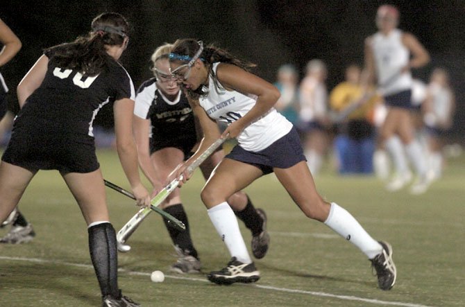 Isabel Josephs and the South County field hockey team lost a 1-0, weather-shortened game against Westfield on Sept. 27.