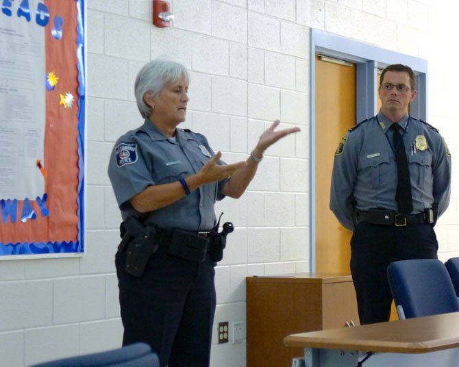 Jill Lingle, veteran SRO at G.W. Middle School, and Sgt. Courtney Ballantine. 
