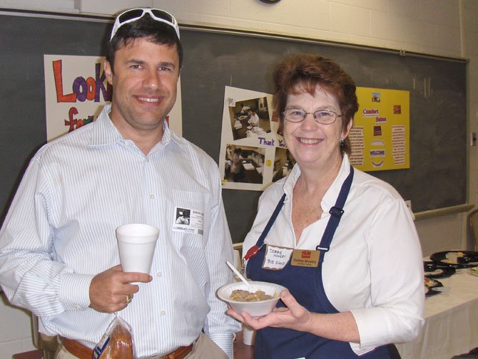 From left: Securis President Jeremy Farber and Debbie Mowery of Bob Evans, helped sponsor the breakfast and participate in the program.
