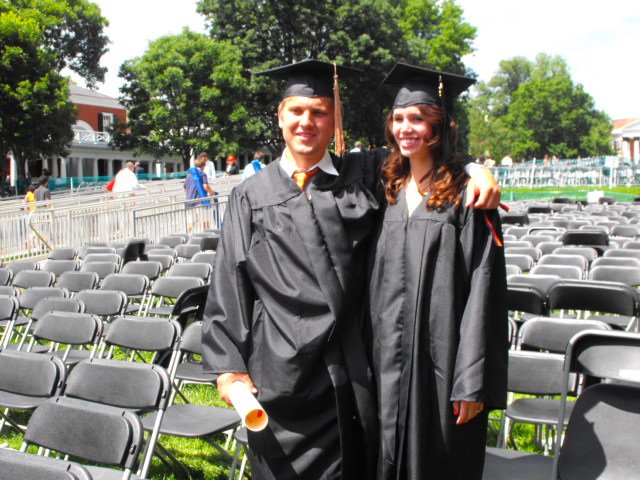 Chelsea Hicks Bryan with her husband, Alex Bryan. The couple lives in Ballston in Arlington and are recent graduates from the University of Virginia.