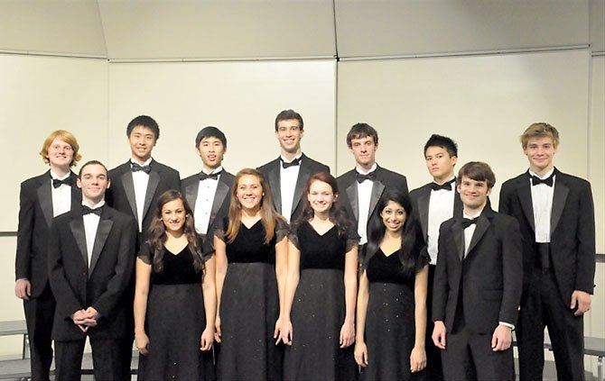 From left, back row: Craig McKenzie, Brian Niu, Ben Yang, Sam Mayman, Jesse Levin, Alfred Lam and Andrew Jones; front row: John Higgins, Emily Gurian, Amelia Welch, Beth Richardson, Kushali Marwaha and Grant Brown.