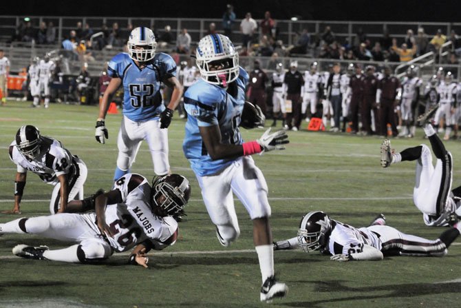 Yorktown running back M.J. Stewart totaled 139 yards of offense and three touchdowns against Mount Vernon on Oct. 26.