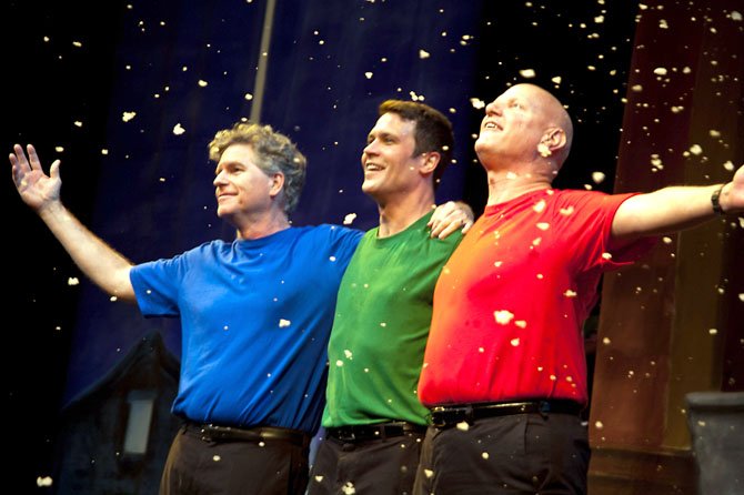 (From left) Austin Tichenor, Matt Rippy and Reed Martin in the Reduced Shakespeare Company production of "The Ultimate Christmas Show (abridged)."