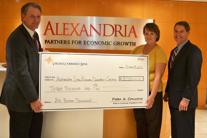 From left: Kerry J. Donley, senior vice president, Community Banking, Virginia Commerce Bank; Elizabeth Moon, President & CEO Focus Data Solutions Inc. and Chairman of the Board, Alexandria Small Business Development Center; Bill Reagan, executive director, Alexandria Small Business Development Center.
