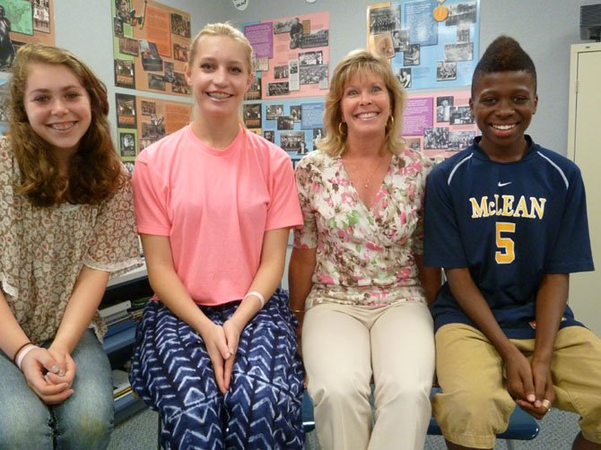 Sarah Morris, Spencer Carmel, teacher Denise Duffy and Mark Loud.
