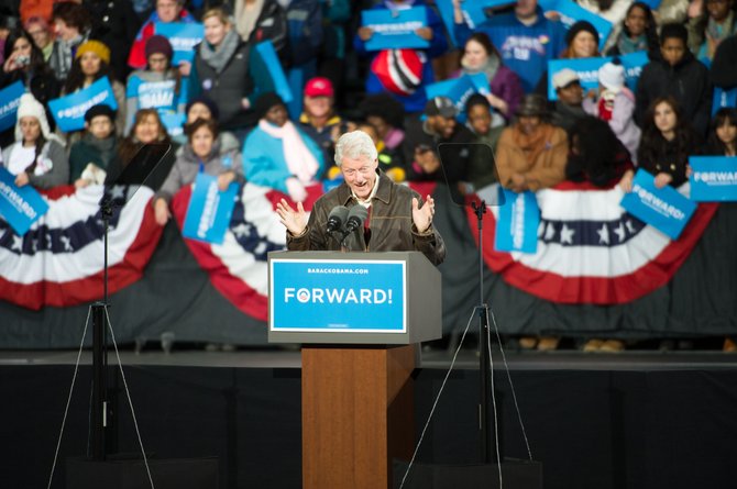 President Bill Clinton addressed 24,000 people at the Nov. 3 Obama rally held in Bristow.


