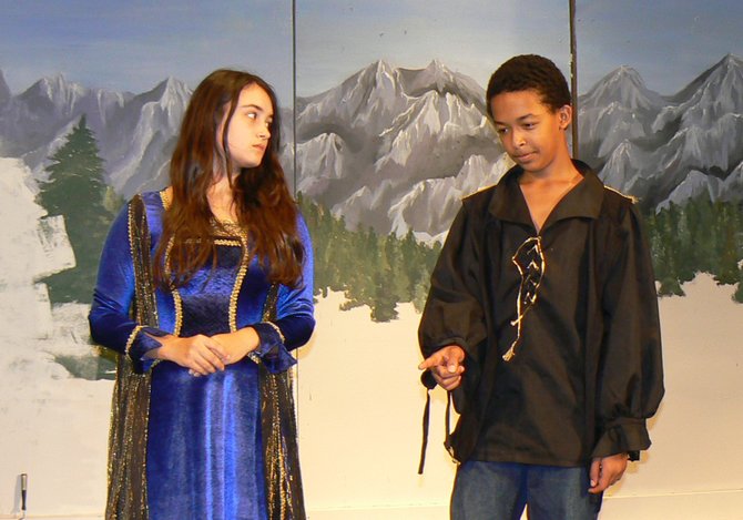 The Langley School will present its middle school fall production of “Romeo and Juliet Together (and Alive!) at Last” Thursday, Nov, 8-Saturday, Nov. 10 in the school’s Sherman Arts Center. Pictured are Paige Hettinger and Isaac Feldman.