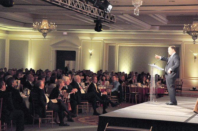 John Harris, editor-in-chief and co-founder of Politico addresses the Northern Virginia Technology Council Monday, Nov. 12 at the Tysons Corner Ritz-Carlton