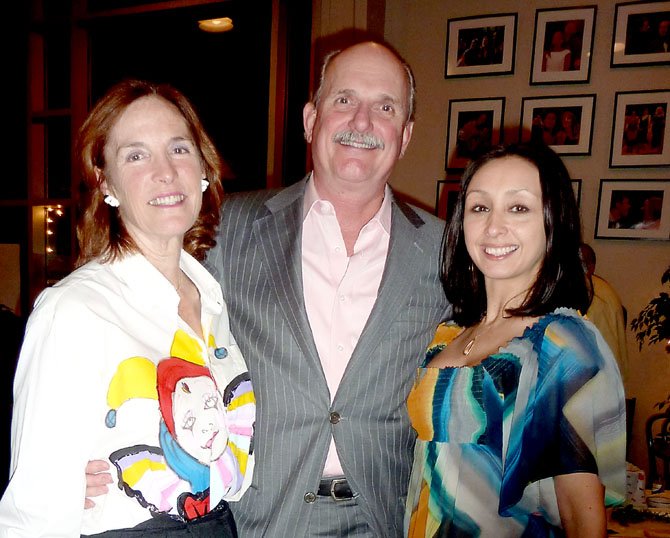 Becky Mahood and Adron Krekeler visit with Helen Hayes winner Natascia Diaz following the Nov. 18 performance of “A Broadway Christmas Carol” at MetroSage.
