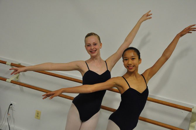 From left, Lily Campbell and Ashley Tern, who will play Clara in the Classical Ballet Theatre’s upcoming production of “The Nutcracker.”