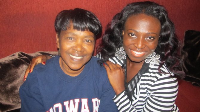 Lillie Reynolds and Rosemary Osei in Reston Town Center in November.