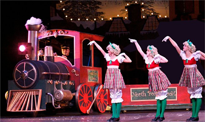 Dolls and a train are at the North Pole in Encore’s annual holiday show.