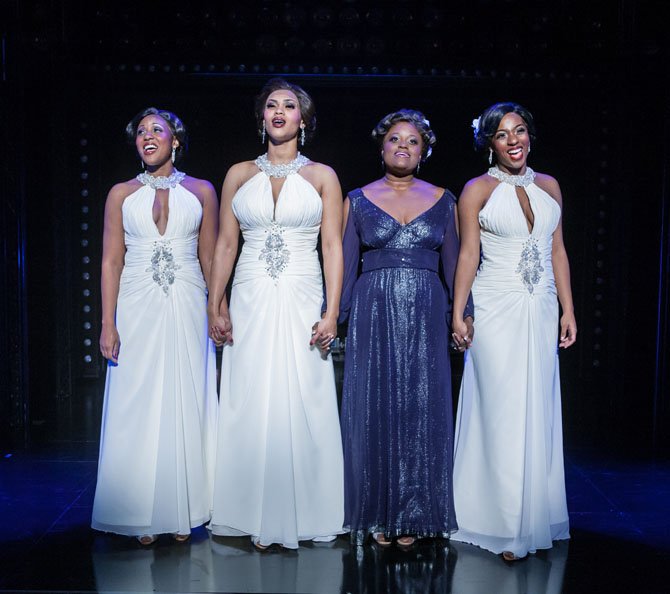 All four Dreams, together at last (from left: Kara-Tameika Watkins, Shayla Simmons, Nova Y. Payton, and Crystal Joy). The musical “Dreamgirls” plays at Virginia’s Signature Theatre through Jan. 13, 2013. Visit www.signature-theatre.org.