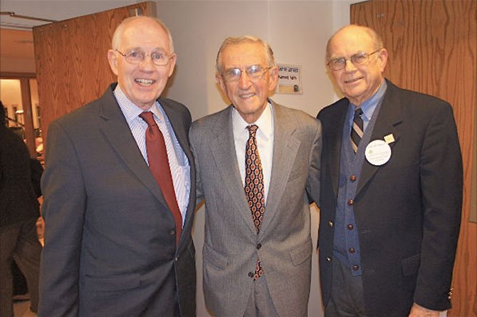 From left—Richard Duesterhaus, chair of Shepherd's Center of Oakton-Vienna board of directors, Board Member Julius Hankin, and Vice Chair William Kirby. Duesterhaus and Hankin were there at the beginning, two of the founders behind bringing the Shepherd's Center to Virginia, officially in 1997. Kirby says his goal "is to ring the Beltway with Shepherd's Centers." He's on his way. They have helped start up centers in Annandale/Springfield, Fairfax/Burke, and Mclean/Arlington/Falls Church.