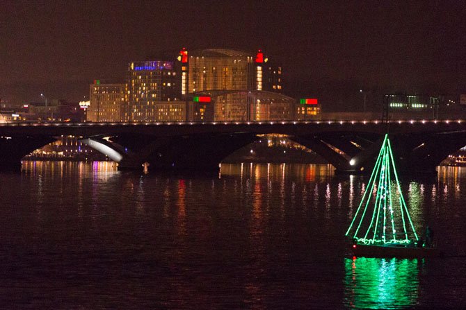 With National Harbor on the horizon, the sailboat Firefly took the prize for Thinking Outside the Christmas Box.
