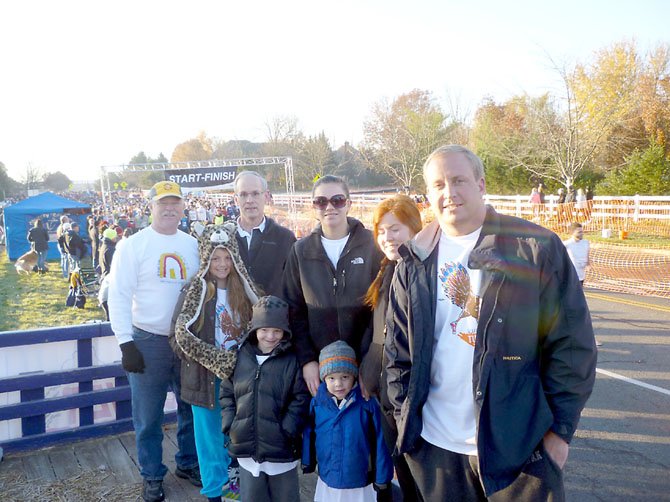 The family of Bonnie Huneke, in whose honor this year’s Turkey Trot was run, attended this 24th annual event.