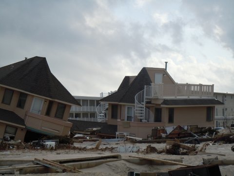 Houses in Lavallette, N.J., where Herndon High’s Nick Nagy helps his family in the lengthy clean-up process following Hurricane Sandy.