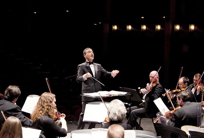 Anthony Maiello conducting the American Festival Pops Orchestra.