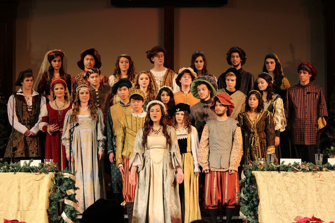 Members of the Langley High School Chorus perform at their annual Renaissance Feaste Dec. 8 at the Capital Church in Vienna.