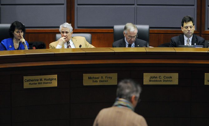 State Sen. Barbara Favola (D-31) and delegates Tom Rust (R-86), Ken Plum (D-36) and Scott Surovell (D-44) listen as Northern Virginia residents share their concerns, ideas and personal stories for what the Virginia General Assembly should take up in the next session.