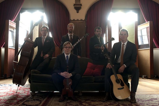 Steep Canyon Rangers will be performing at The Birchmere in Alexandria on Friday, Jan. 25. Clockwise from left: Charles Humphrey III, Graham Sharp, Mike Guggino, Woody Platt and Nicky Sanders.