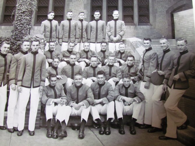 Scott Shipe, who lived in Springfield for 50 years before moving to Greenspring, is pictured second from left (top row) in this photo of West Point Military Academy cadets. 

