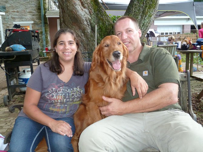 Founder of the Warrior Canine Connection (WCC) Rick Yount with his wife Molly Morelli (breeder and trainer).