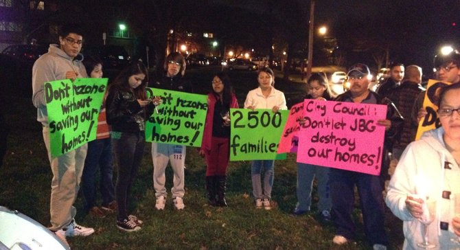 Beauregard tenants conduct a vigil on Human Rights Day.