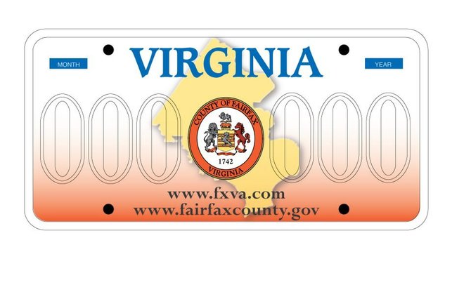 The design of the new license plate features the Fairfax County seal, county map and the Web site of Visit Fairfax and county government. 