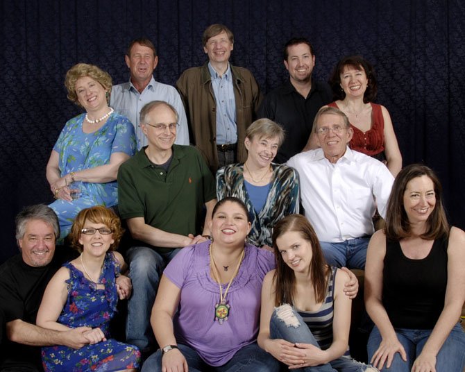 The cast in the Reston Community Players production pictured is from "August Osage County." Seated first row: 
Dino Coppa as Steve Hediebrecht, Marisa Johnson as Karen Weston, KJ Jacks as Johnna Monevata, Andra Dindzans as Jean Fordham, Lee Slivka as Barbara Fordham. Seated second row: Gayle Nichols-Grimes as Mattie Fae Aiken, Rich Bird as Bill Fordham, Mary Suib as Violet Weston, Mark Yeager as Beverly Weston. Last row, standing: Randall Baughman as Charlie Aiken, David Gorsline as Sheriff Deon Gilbeau, Matt Williams as Little Charles Aiken, Leta Hall as Ivy Weston.