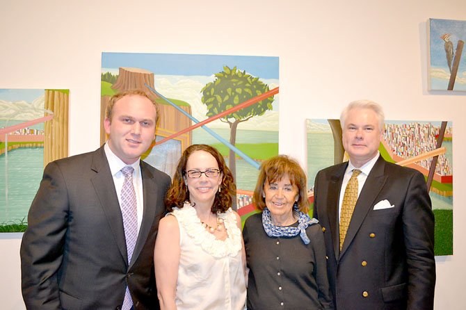 Paul Kohlenberger, president of the McLean Historical Society; Nancy Perry, MPA executive director; MPA founder, Nancy Bradley; and MPA Board Chair Bill DuBose. 
