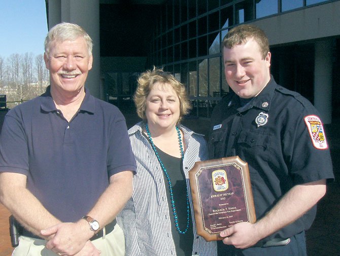 Proud parents, George and Anne Sisson with their son Ben, Fairfax County’s 2012 Volunteer Rookie Firefighter of the Year.
