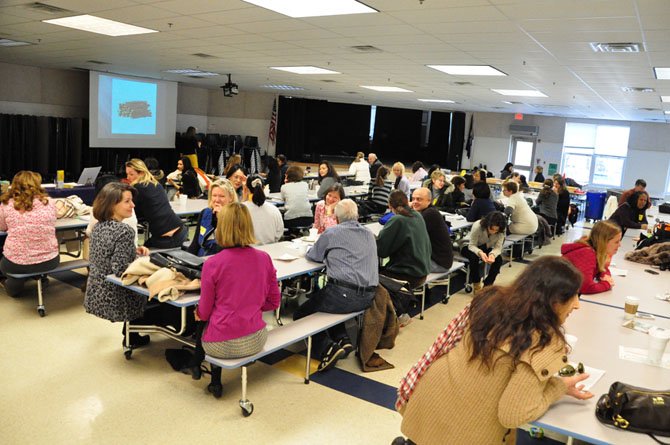 Parents listen to presenter and educator Michelle Kriebel at Spring Hill Elementary School Thursday, Feb. 21. Kriebel spoke to parents from Spring Hill and Churchill Road Elementaries about parenting issues. 