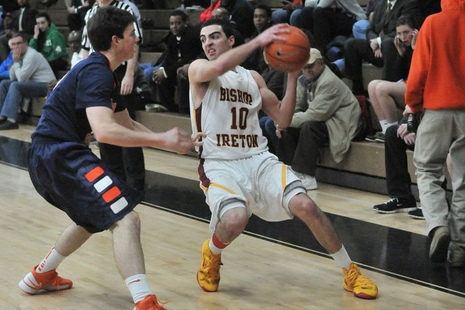 Bishop Ireton senior Louis Khouri scored 14 points against Potomac School on Tuesday in the opening round of the VISAA state playoffs.
