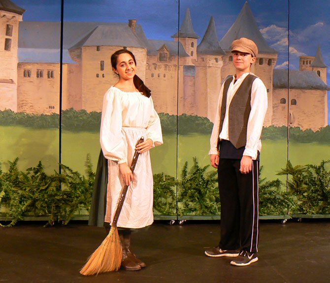 Veronica Merril and Andrew Spafford in Langley School production of “Cinderella.”
