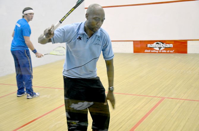 Lekgotla Masope, a squash instructor at Regency Sport and Health, with his partner Allister Walker, recently competed in the All Africa Senior Squash Championships in Namibia. 