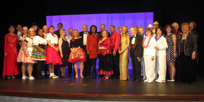 The whole cast of Dancing with the Greenspring Stars including the judging panel and masters of ceremony.